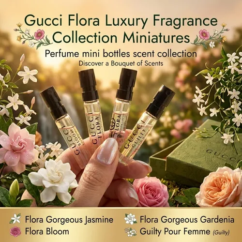 Vista 2 de Gucci - Set de regalo de mini perfume para mujer, 4 piezas, colección EDP Travel