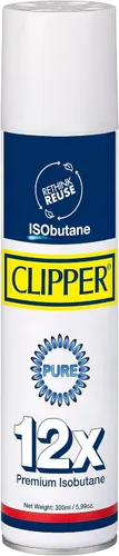 Vista 2 de Clipper 100% combustible de isobutano 10 onzas líquidas (10 onzas) 12 veces de butano refinado puro e inodoro Compatible con todos