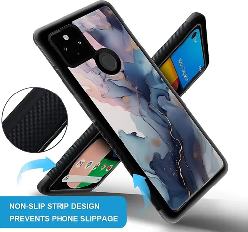 Vista 1665 de Compatible con Google Pixel 4A 5G Mobile Case Creative Acrylic Panel trasero Silicona Protección Grip especialmente diseñado para Google Pixel 4A 5G