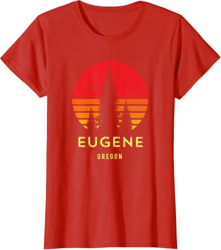 Vista 64 de Camiseta Eugene Oregon, Negro, S