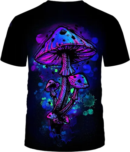 Vista 2 de Lurhonp Men's Hippy Mushroom T-Shirt Novelty Graphic Fashion Tee Shirts