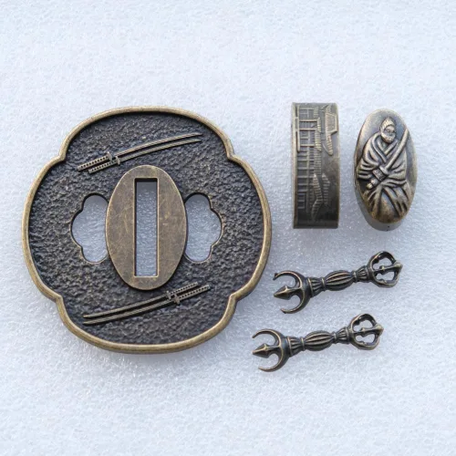 Vista 33 de Espada samurái japonesa KOSHIRAE – TSUBA FUCHI KASHIRA MENUKI 68-100