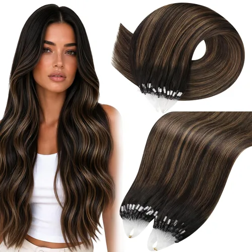 Vista 26 de Moresoo Micro Link - Extensiones de cabello humano, rubio ceniza oscuro