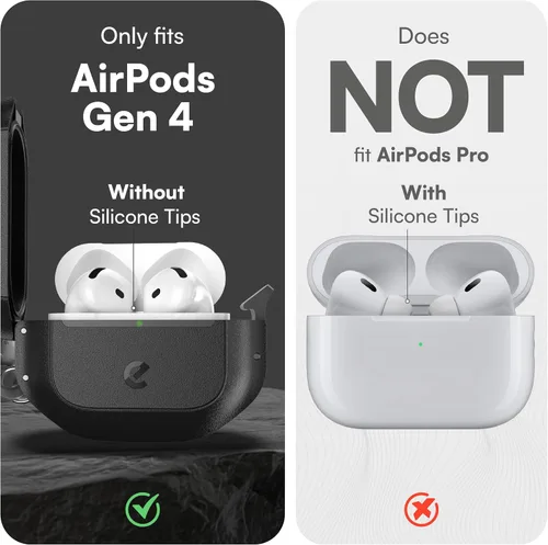 Vista 2 de Keybudz Funda para AirPods 4 con candado, funda totalmente impermeable para AirPods de 4ª generación, llavero, protección resistente y resistente