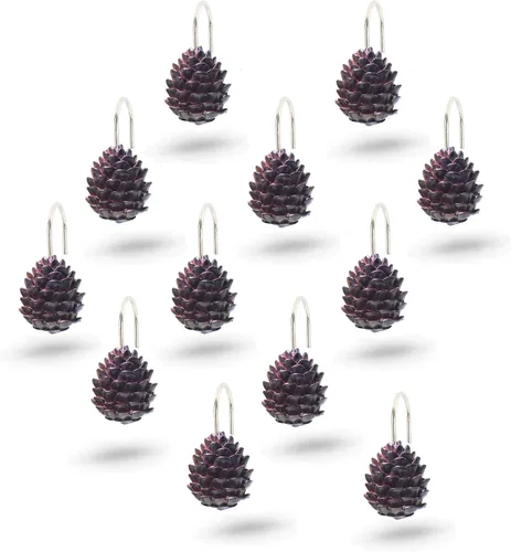 Vista 3 de Interior Trends Juego de 12 ganchos decorativos para cortina de ducha (oso negro)