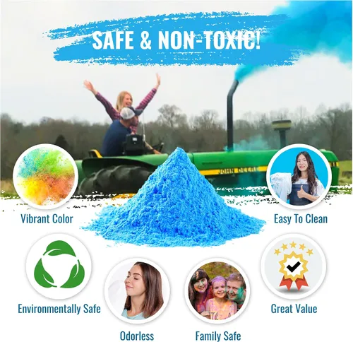 Vista 3 de Color Blaze Blue Baby - Polvo de revelación de género – 2 libras de polvo de color para niño – para el desgaste de la motocicleta, lanzamiento, Azul