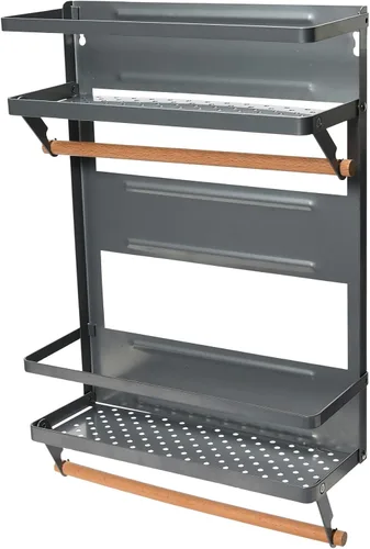 Vista 20 de Household Essentials Estante organizador magnético de metal, negro
