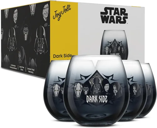 Vista 21 de JoyJolt Star Wars™ - Vasos para casco sin tallo, juego de 4 vasos grandes de vidrio de 19 onzas, regalos de cocina de guerra y coleccionables