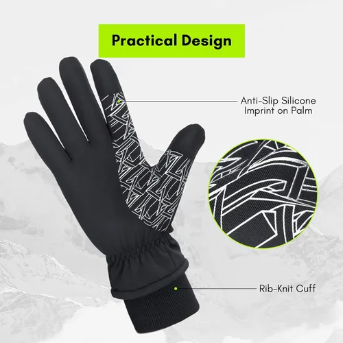 Vista 5 de Extremus Winter Gloves for Men Women, Touchscreen Running Gloves, Anti-Slip Palm Warm Gloves for Running, Cycling, Hiking & Driving, Cold Weather