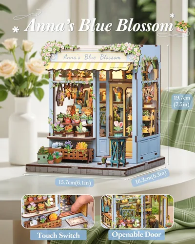 Vista 2 de CUTEBEE - Kit de rincón de libros - Kit de casa de muñecas en miniatura DIY para adultos, decoración de estantería de casa pequeña Booknook