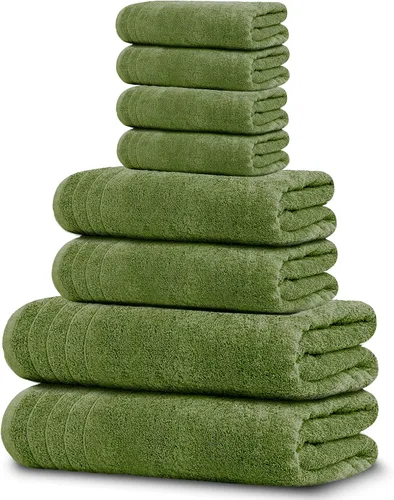 Vista 14 de Tens Towels Juego de 8 toallas, 2 extra grandes para baño, 2 para manos, 4 paños, 100% algodón, peso más ligero, secan más rápido, superabsorbentes