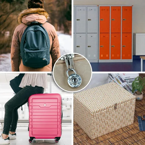 Vista 5 de Paquete de 5 candados para diario, mini cerraduras con llaves, pequeñas cerraduras de equipaje para viajes, joyas, cajas, mochila (círculo, 5)