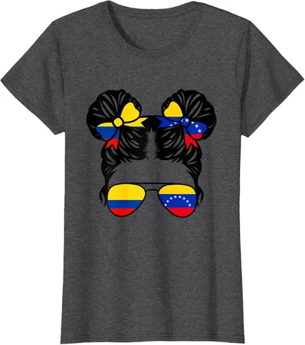 Vista 5 de Camiseta Half Colombian Half Venezolan Girl Colombia Kids Heritage, Gris