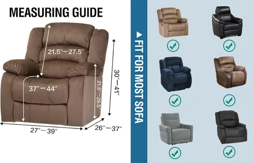 Vista 6 de IMYOGI Fundas para sofá de alta elasticidad de terciopelo para sofá reclinable de 1, 2 y 3 plazas, protector de muebles con parte inferior elástica