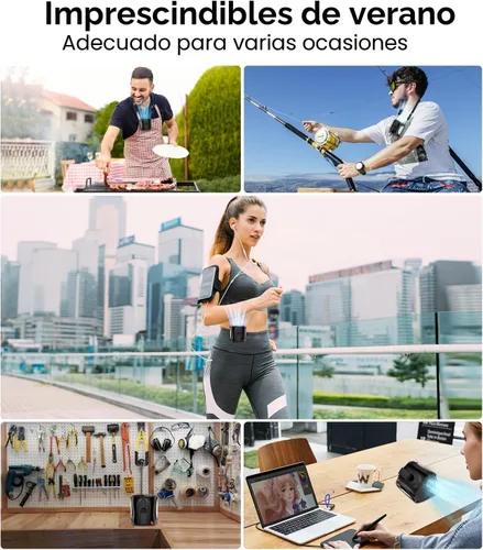 Vista 8 de Ventilador de cintura portátil AI, 6 velocidades de 16000 rpm, flujo de aire turbo fuerte, ventilador personal de refrigeración máxima de 40 horas