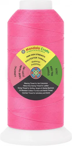 Vista 114 de Mandala Crafts Airforce Blue Tex 70 - Hilo de poliéster para tapicería 1500 Yds T70 UV Resistant Strong Thread for Leather Sewing, Marine