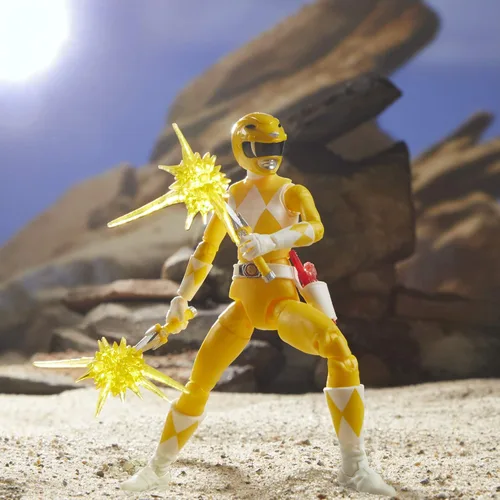 Vista 4 de Power Rangers Lightning Collection - Figura de acción coleccionable de Mighty Morphin Yellow Ranger de 5.9 in, con accesorios