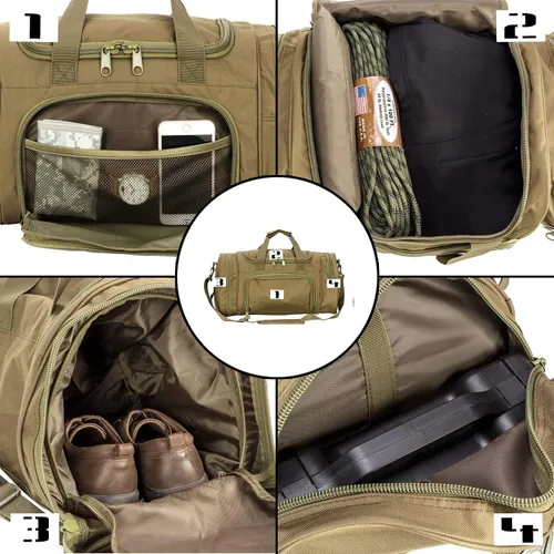 Vista 6 de Bolsa de gimnasio para hombres y mujeres con compartimento para zapatos, deporte, fin de semana, viajes, durante la noche, bolsa de transporte