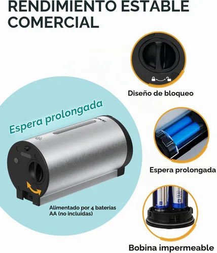 Vista 5 de AIKE Dispensador de jabón automático clásico,25 oz para comercial,AK1205E Acero inoxidable cepillado
