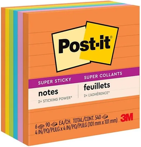 Vista 7 de 3M 6756SSUC Post-it - Notas SS recicladas forradas, 4 x 4, colores de Río de Janeiro, 6/paquete