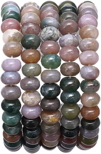 Vista 3 de BEADIA Cuentas de piedra natural africana de turquesa faceted rondelle 3x4mm semipreciosas sueltas para hacer joyas 38cm