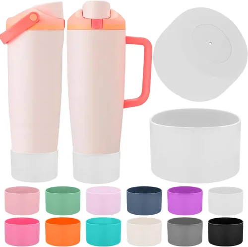 Vista 37 de Mity rain 2 piezas de botas protectoras de silicona para botellas y vasos FreeSip Sway de Owala de 30 oz y 40 oz - Accesorios para owala, mejora