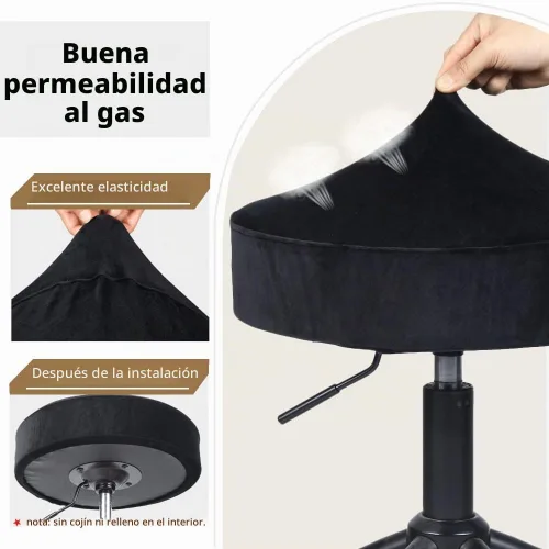 Vista 4 de SINOSSO Funda para taburete de bar, terciopelo súper suave de diámetro.11-13 pulgadas, redonda, elástica, lavable, a prueba de polvo para muebles