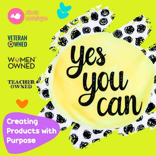 Vista 2 de Birdy Boutique "Yes You Can" - Tapiz motivacional para colgar en la pared, con cita inspiradora de 36 x 36 pulgadas, pancarta de afirmación positiva