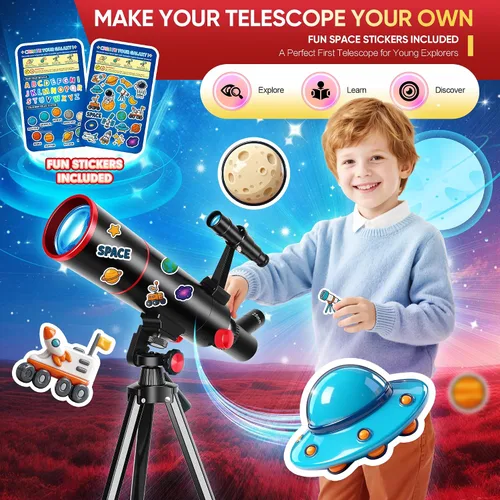 Vista 7 de HETEKAN Telescopio para niños y adultos, refractor portátil de apertura