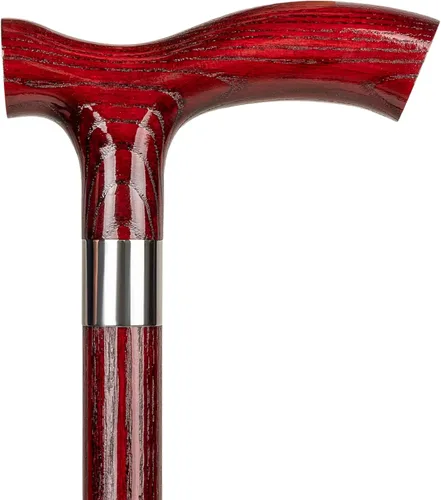 Vista 11 de Dr. Watson Classic Fritz - Bastón de madera de fresno hecho a mano con cuello de acero inoxidable pulido