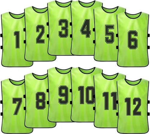 Vista 4 de PJRYC 612 PCS Adultos Fútbol Equipo Camisetas Deportes Fútbol Equipo Entrenamiento Numerado Práctica Deportes Chaleco