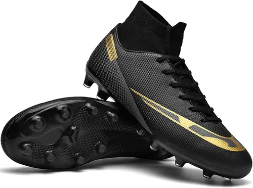 Vista 6 de OAOUIA Tacos de fútbol para hombre zapatos de fútbol de caña alta para uso al aire libre para interiores para niños botas de fútbol para césped