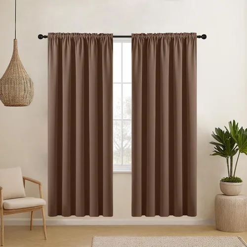 Vista 39 de CUCRAF Cortinas opacas cortas para oscurecer la habitación, paneles de cortina para ventana, bolsillo para cortinero, cortinas sólidas
