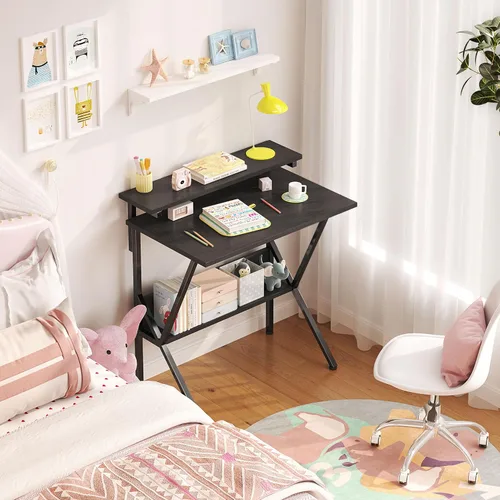 Vista 5 de COTUBLR Escritorio Pequeño, Escritorio de Computadora Pequeño de 27.5 Pulgadas para Espacios Pequeños, Escritorio de Computadora con Soporte
