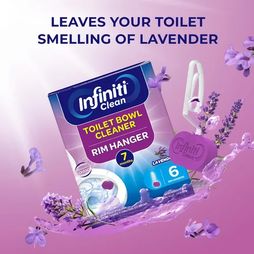 Vista 3 de Colgador de borde limpiador de inodoro, 6 unidades de limpiador automático de inodoro, limpia y refresca la taza del inodoro, aroma a lavanda - 7