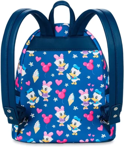 Vista 2 de Loungefly - Disney - Donald Duck y Daisy Duck - Globos y helado - Mini mochila de moda, Azul, Mochila Donald and Daisy