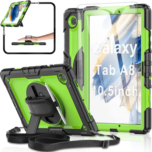 Vista 9 de Funda para tablet Samsung Galaxy Tab A7 Lite de 8,7 pulgadas, color negro Protective with Screen Protector, Rotate Stand, Hand Strap & Pen Holder