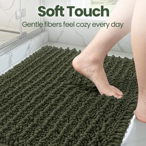 Vista 8 de DEXI - Alfombra de baño de 16 x 24 pulgadas, super suave y gruesa de felpilla absorbente, antideslizante, lavable a máquina, de microfibra esponjosa
