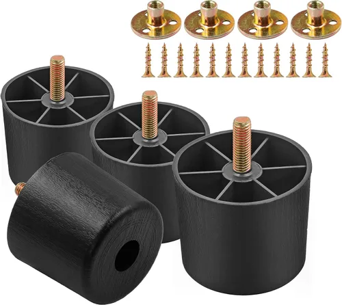 Vista 26 de 4 patas de sofá de plástico de 1-1/2 pulgadas con tuerca de placa, perno M8-1.25, ensanchar