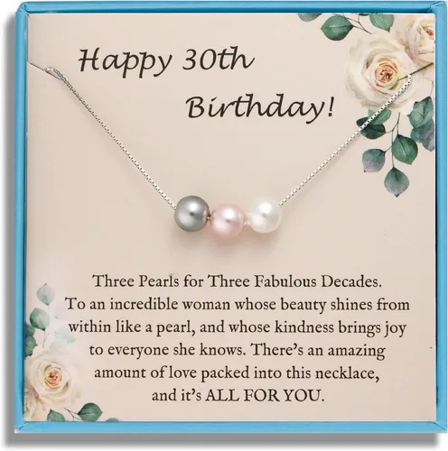 Vista 42 de Sereney Regalos de cumpleaños para niñas y mujeres, collar de perlas de plata esterlina como regalo de cumpleaños de 7, 9, 10, 11, 13, 15, 16, 18