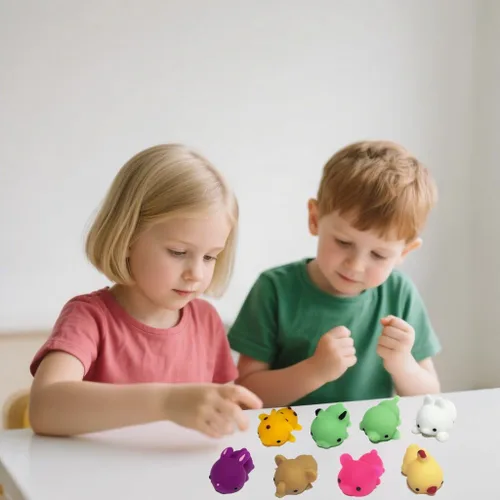 Vista 3 de Giant Mochi Squishy Paquete de 8 adorables animales suaves y esponjosos, juguete para aliviar el estrés, recuerdo de fiesta para niños