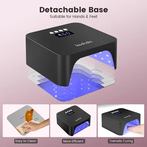 Vista 6 de Lavinda Luz UV para Uñas de Gel, Lámpara de Uñas UV LED Profesional 2X Más Rápida Curado Secador de Uñas Luz de Uñas Compatible con Todos los Tipos