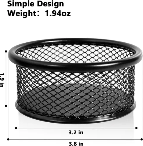 Vista 4 de Soporte de clip de papel para escritorio, soportes de clip, soportes de malla para clips de papel de metal, organizador dispensador para carpeta