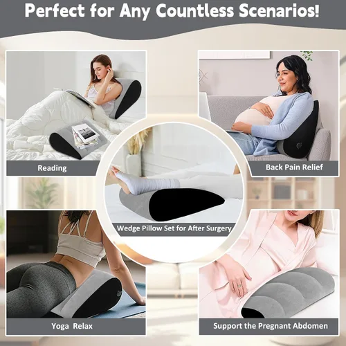 Vista 3 de Almohada inflable de cuña, almohada de apoyo lumbar, almohada de cuello para piernas para dormir, almohada inflable de viaje, almohada de rodilla