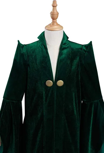 Vista 4 de Disfraz de profesor verde para niñas, disfraz de hechicera de Halloween