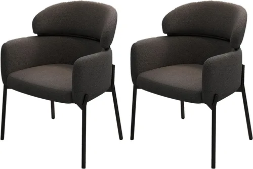 Vista 10 de Sillas de cocina de comedor con lino de algodón, juego de sillas de comedor con cojines, silla de sala de estar con almohadilla antideslizante