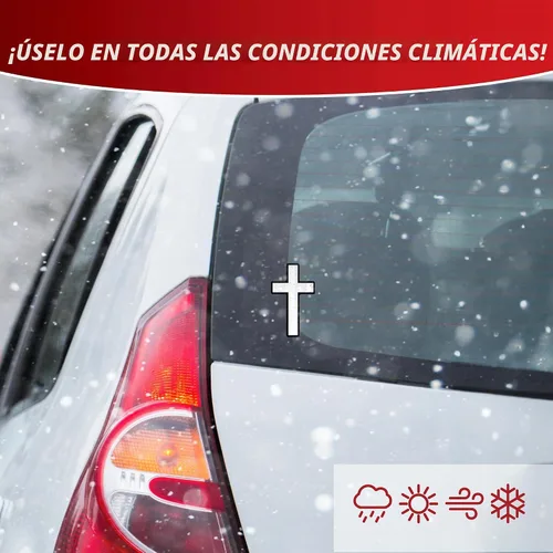 Vista 4 de Decalcomania - Calcomanías de cruces cristianas para ventana de coche o camión, calcomanía de cruz blanca y negra para automóvil y calcomanías