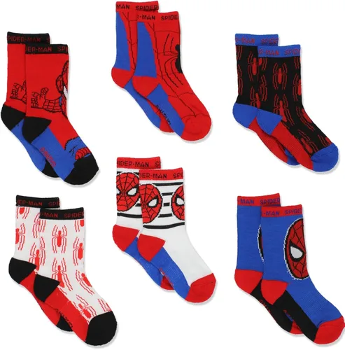 Vista 2 de Super Hero Adventures Spider-Man - Paquete de 6 calcetines para niños pequeños Multi