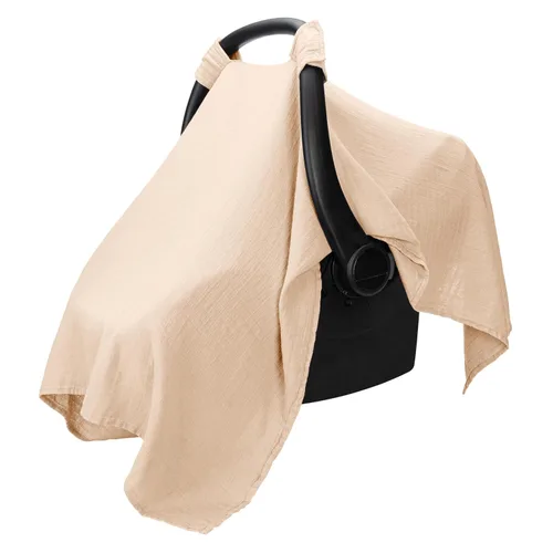 Vista 16 de Comfy Cubs Funda para Asiento de Coche de Bebé - Mezcla Suave y Transpirable de Rayón de Bambú y Algodón Muselina - Toldo Ligero para Protección