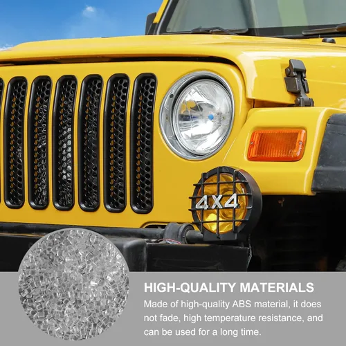 Vista 4 de JeCar para Jeep TJ Grill Inserts, Insertos de rejilla de malla para Jeep Wrangler TJ 1997-2006 (negro)